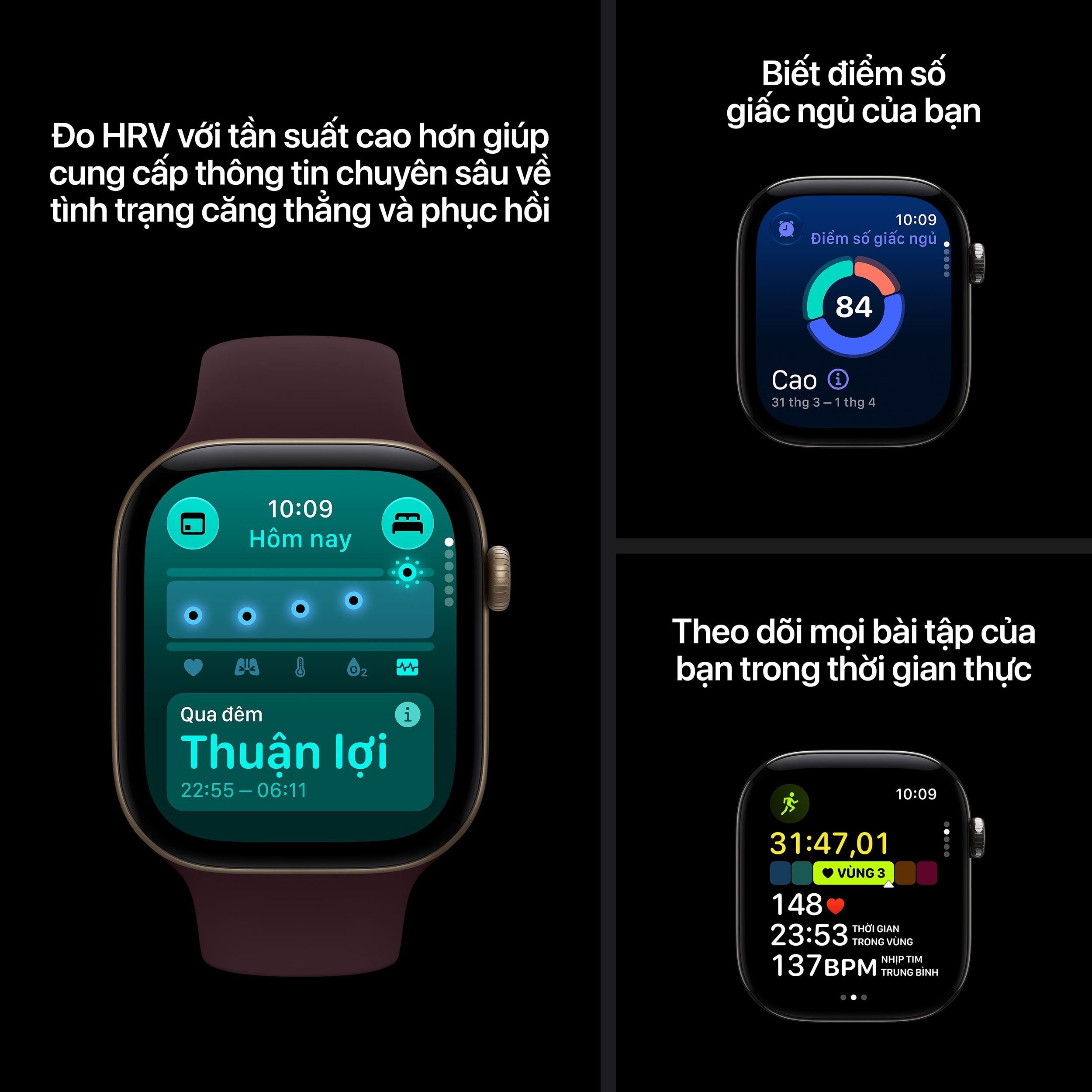 Apple Watch Series 12 GPS + Cellular 42mm viền nhôm dây silicone - Tính năng sức khoẻ (Ảnh: Apple.com)