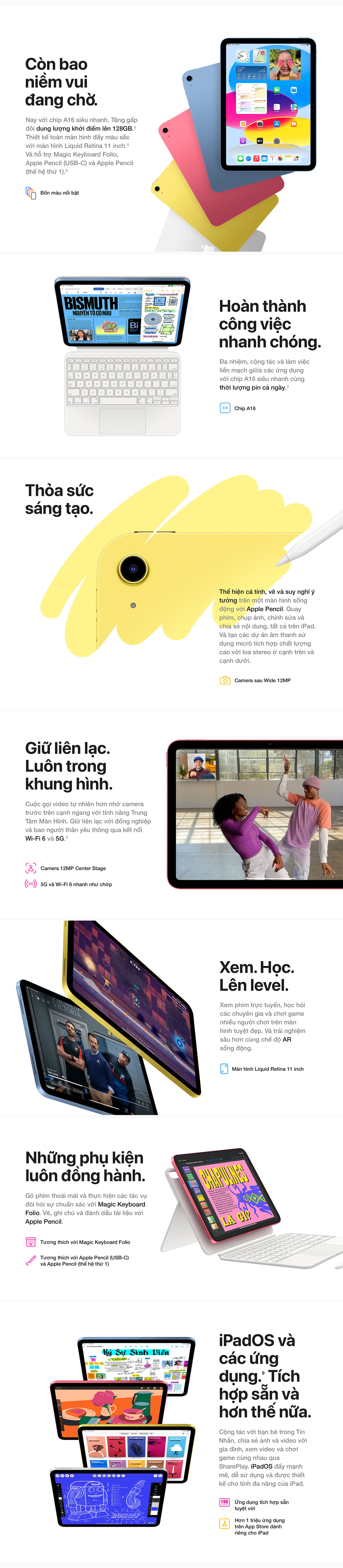 iPad 11 (A16) WiFi 256GB - Thông Số Kỹ Thuật