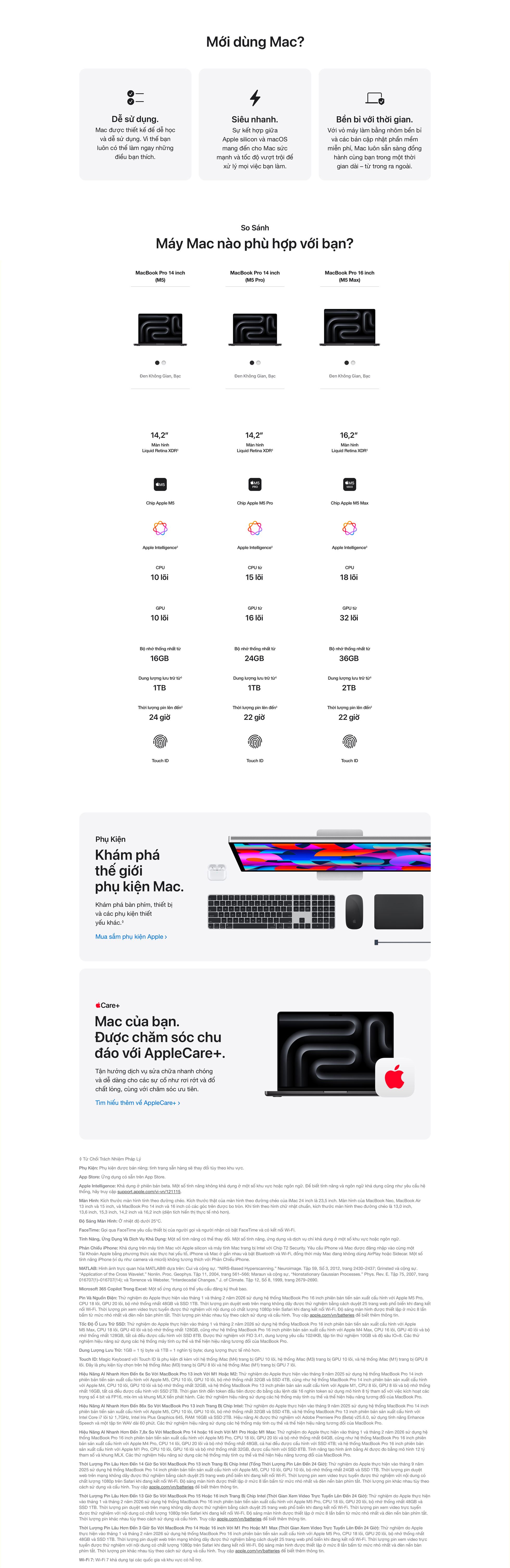 MacBook Pro 14 inch M5 Pro - So sánh