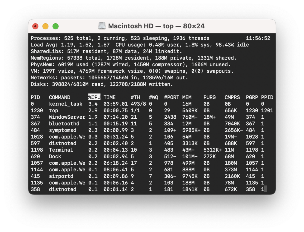 Cửa sổ ứng dụng dòng lệnh Terminal trên macOS phục vụ các lệnh tinh chỉnh thanh Dock chuyên sâu