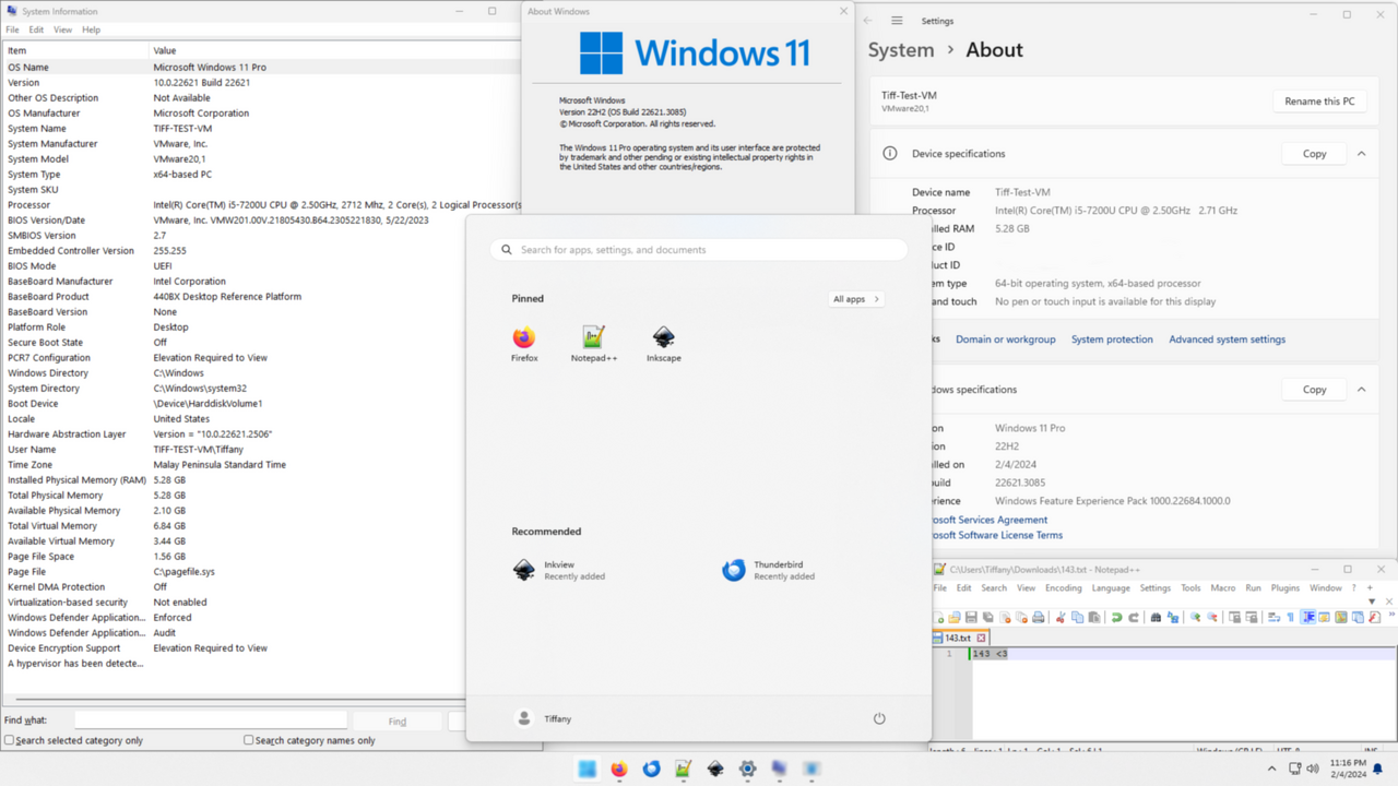 Giao diện làm việc Windows 11 trong máy ảo Parallels Desktop trên Mac