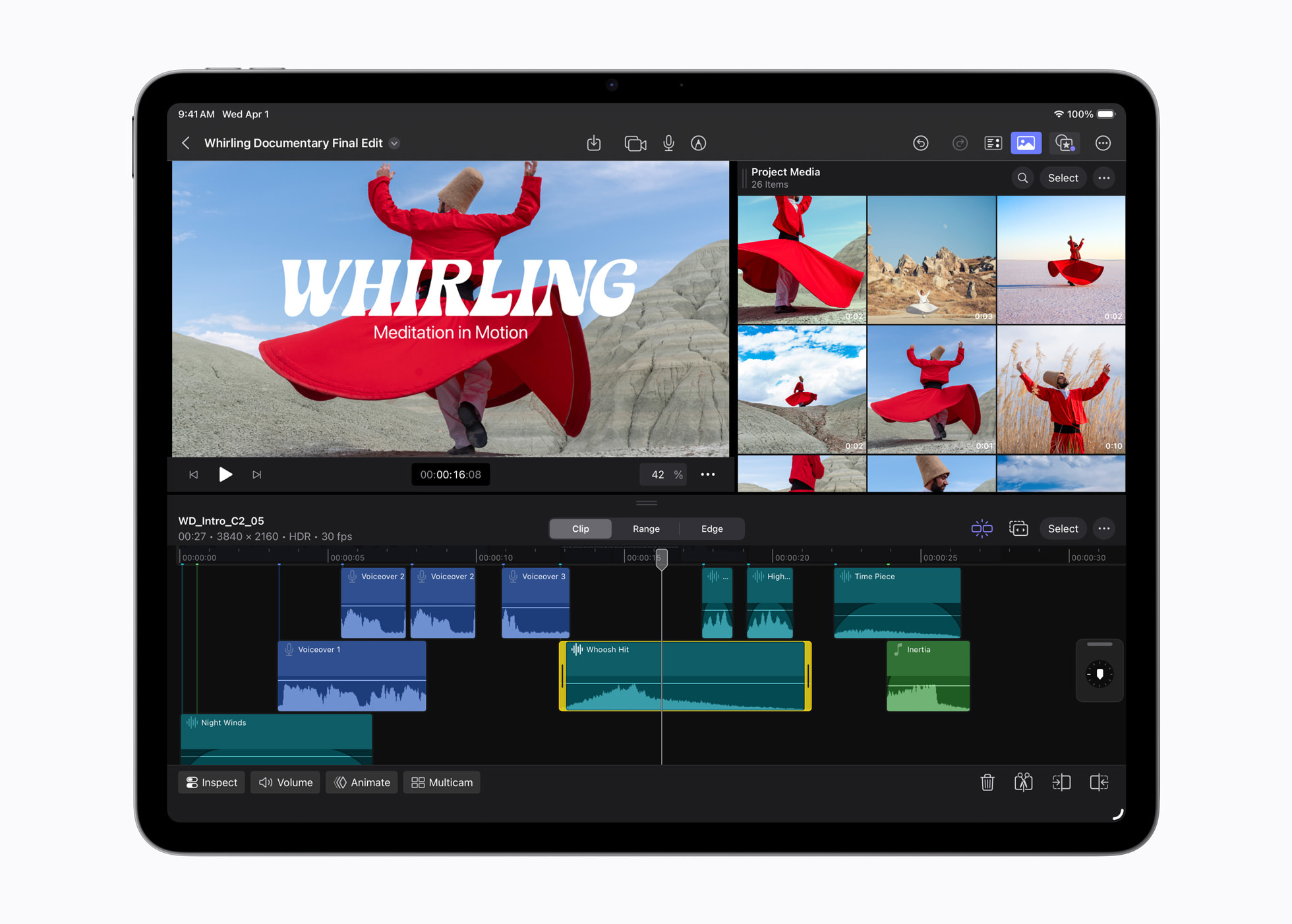 Dựng video bằng Final Cut Pro trên iPad Air M4
