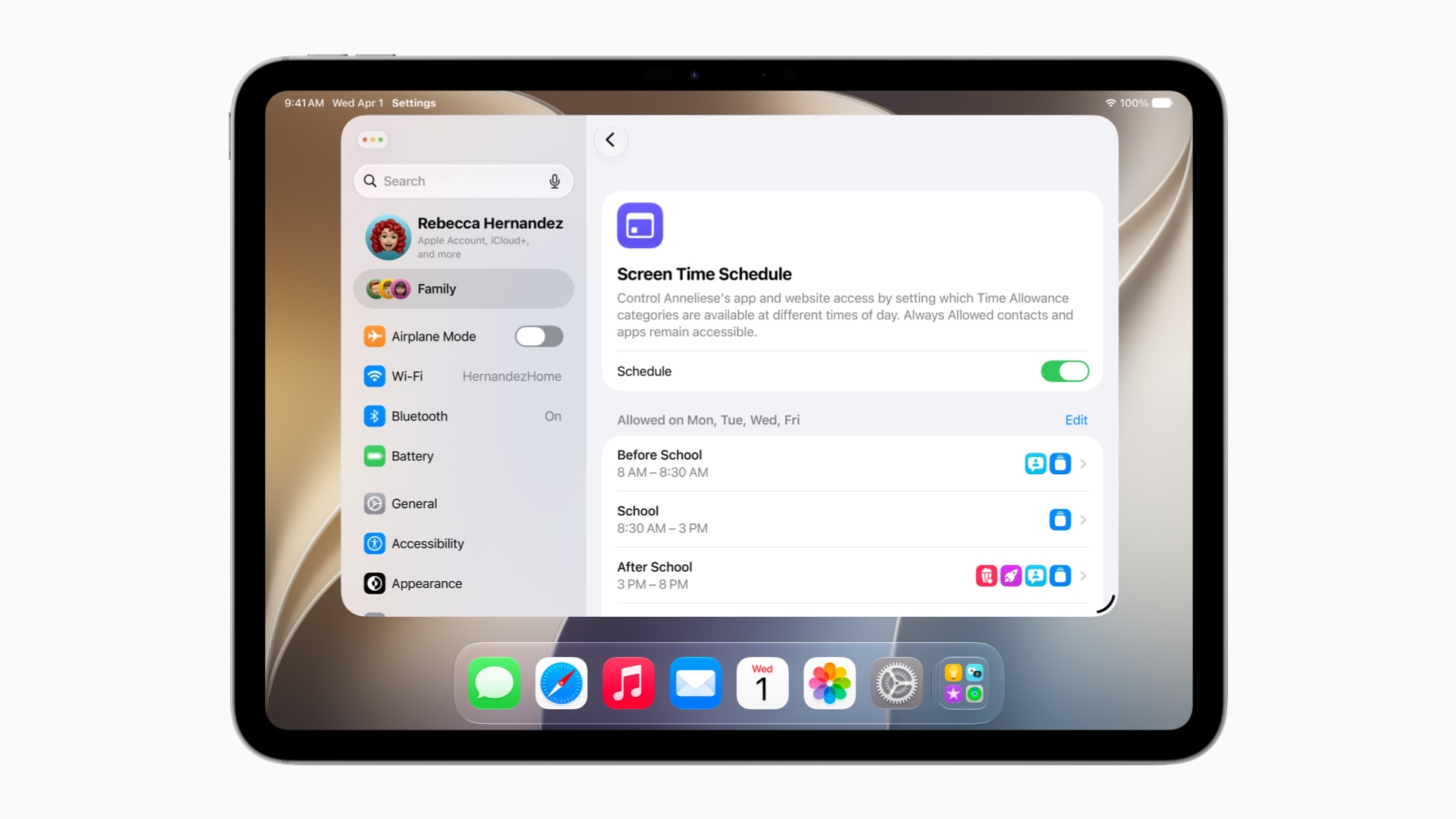 Lịch Thời gian sử dụng cho tài khoản trẻ em trên iPadOS 27