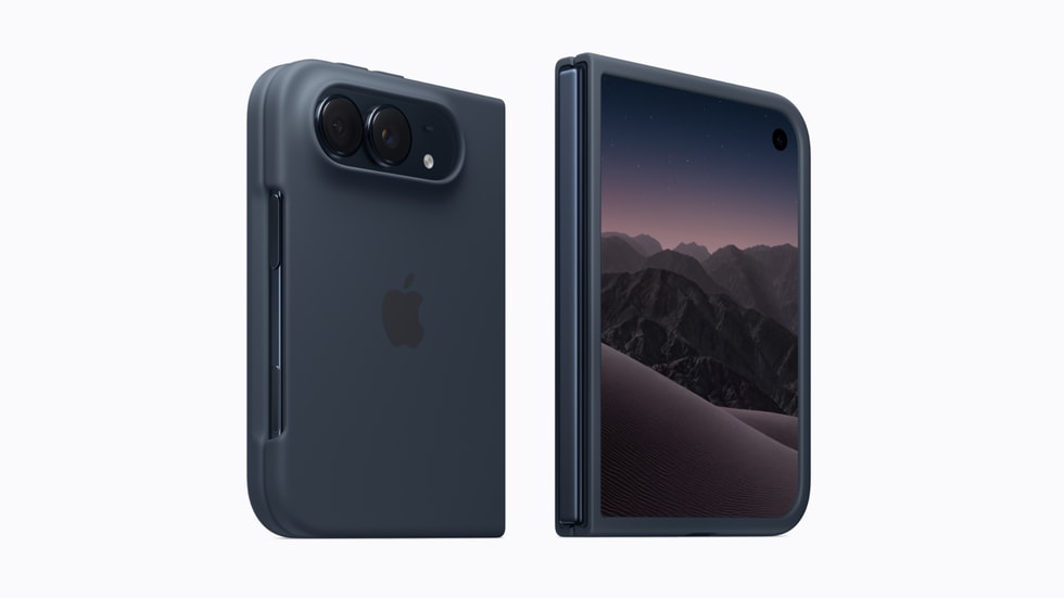 iPhone Duo trong ốp lưng màu navy blue, mẫu máy chỉ dùng eSIM