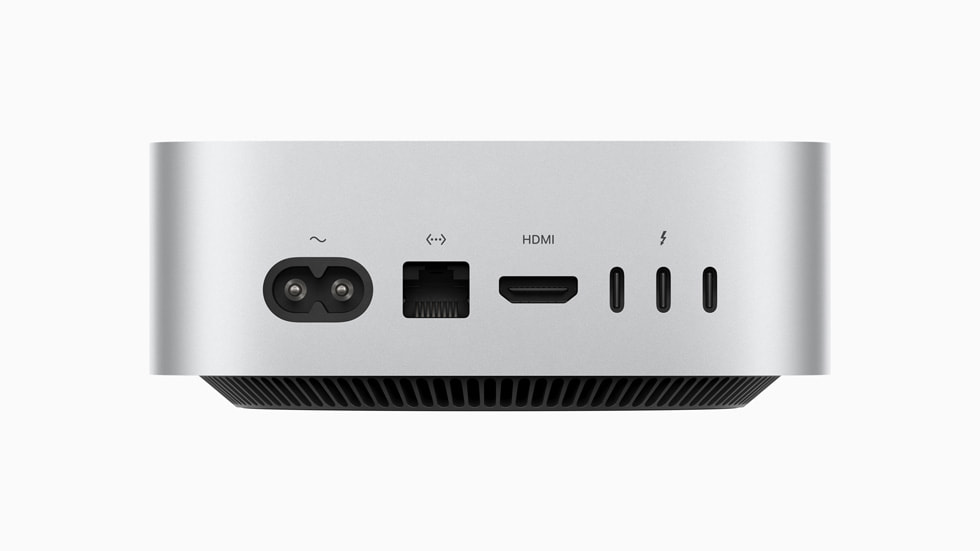Các cổng phía sau Mac mini M4 năm 2024, cần đối chiếu chuẩn cổng khi chọn SSD ngoài