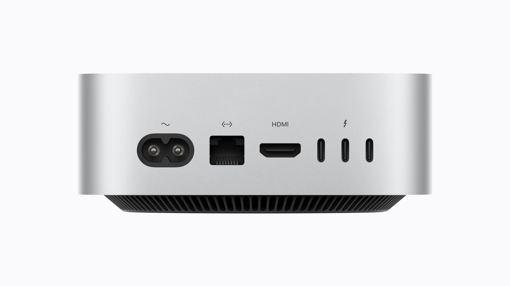 Mặt sau Mac mini 2026 với cổng Thunderbolt, HDMI và Ethernet
