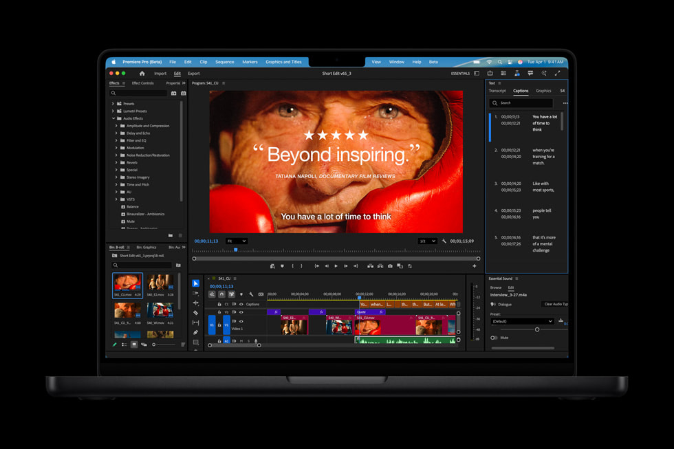 Dựng video bằng Adobe Premiere Pro trên MacBook Pro M5