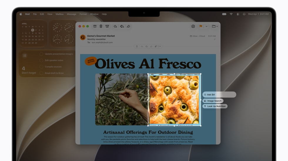 Visual Intelligence trên MacBook chạy macOS 27