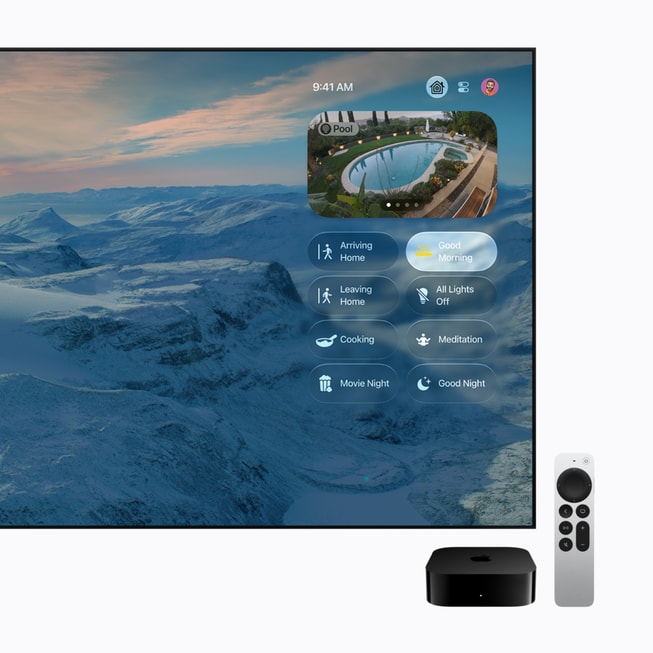 Apple TV 4K hiển thị bảng điều khiển phụ kiện nhà thông minh trên TV