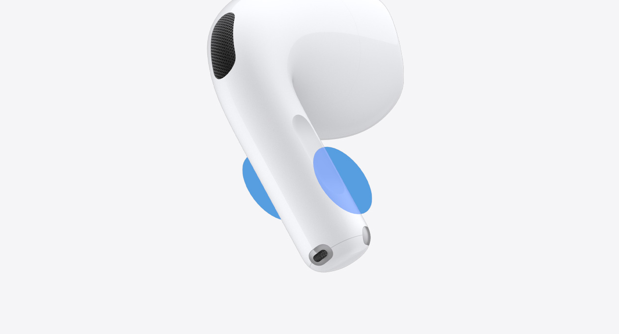 Cảm biến lực trên thân tai AirPods 5 hỗ trợ vuốt chỉnh âm lượng
