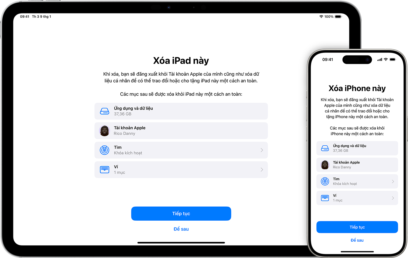 Màn hình Chuyển hoặc đặt lại iPhone với lệnh Xóa tất cả nội dung và cài đặt