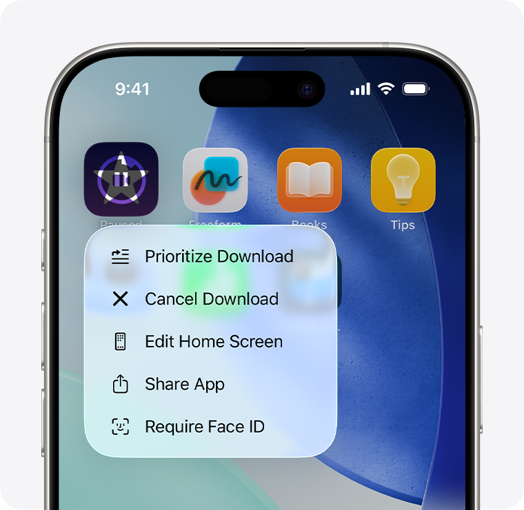 Ứng dụng đang được tải lại trên màn hình chính iPhone