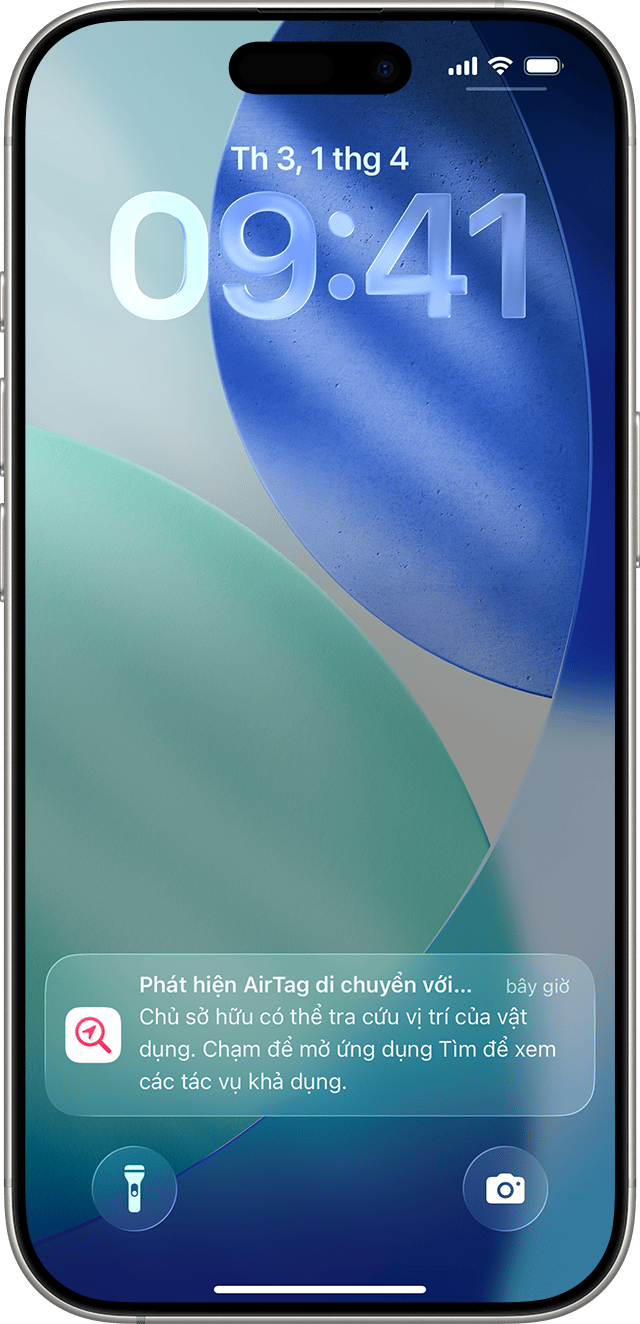 Cảnh báo an toàn phát hiện AirTag lạ di chuyển cùng bạn trên màn hình khóa iPhone