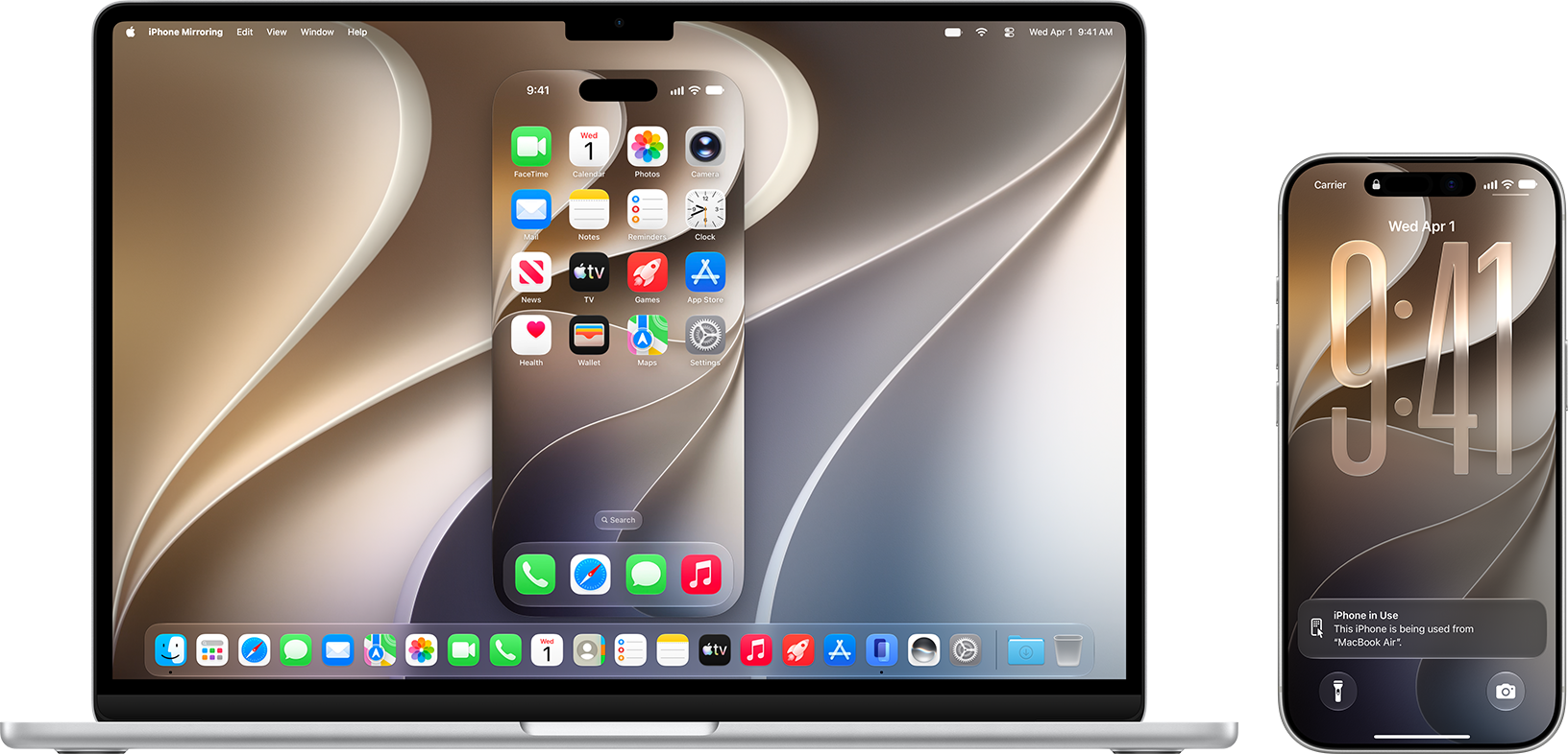 Cửa sổ Phản chiếu iPhone trên máy Mac chạy macOS Golden Gate