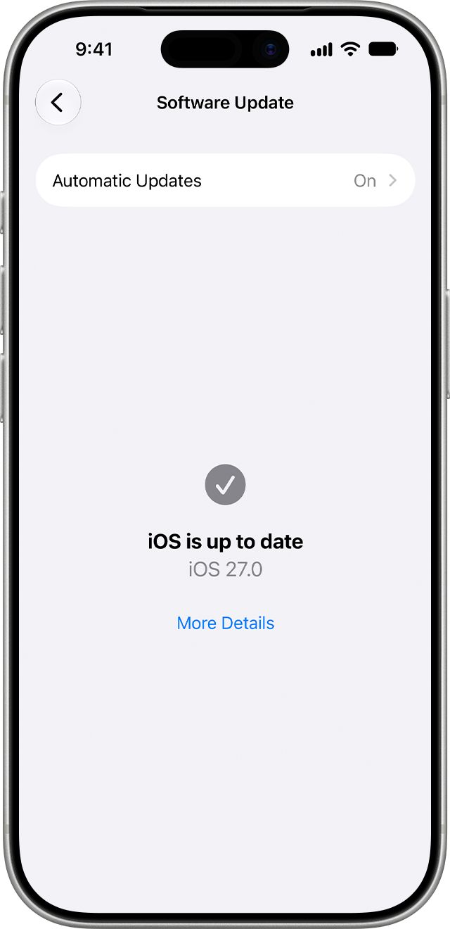 Trang Cập nhật phần mềm trên iPhone chạy iOS 27