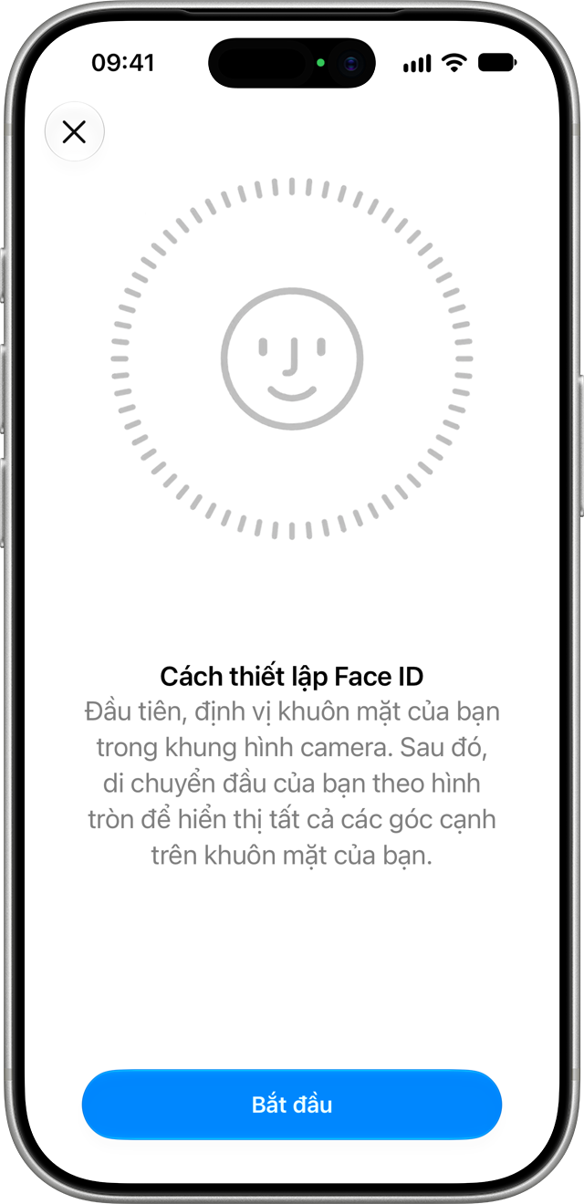 Vòng quét khuôn mặt khi cài Face ID trên iPhone