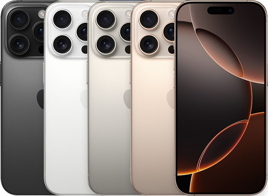 Các màu iPhone 16 Pro được Apple minh họa trên trang hỗ trợ