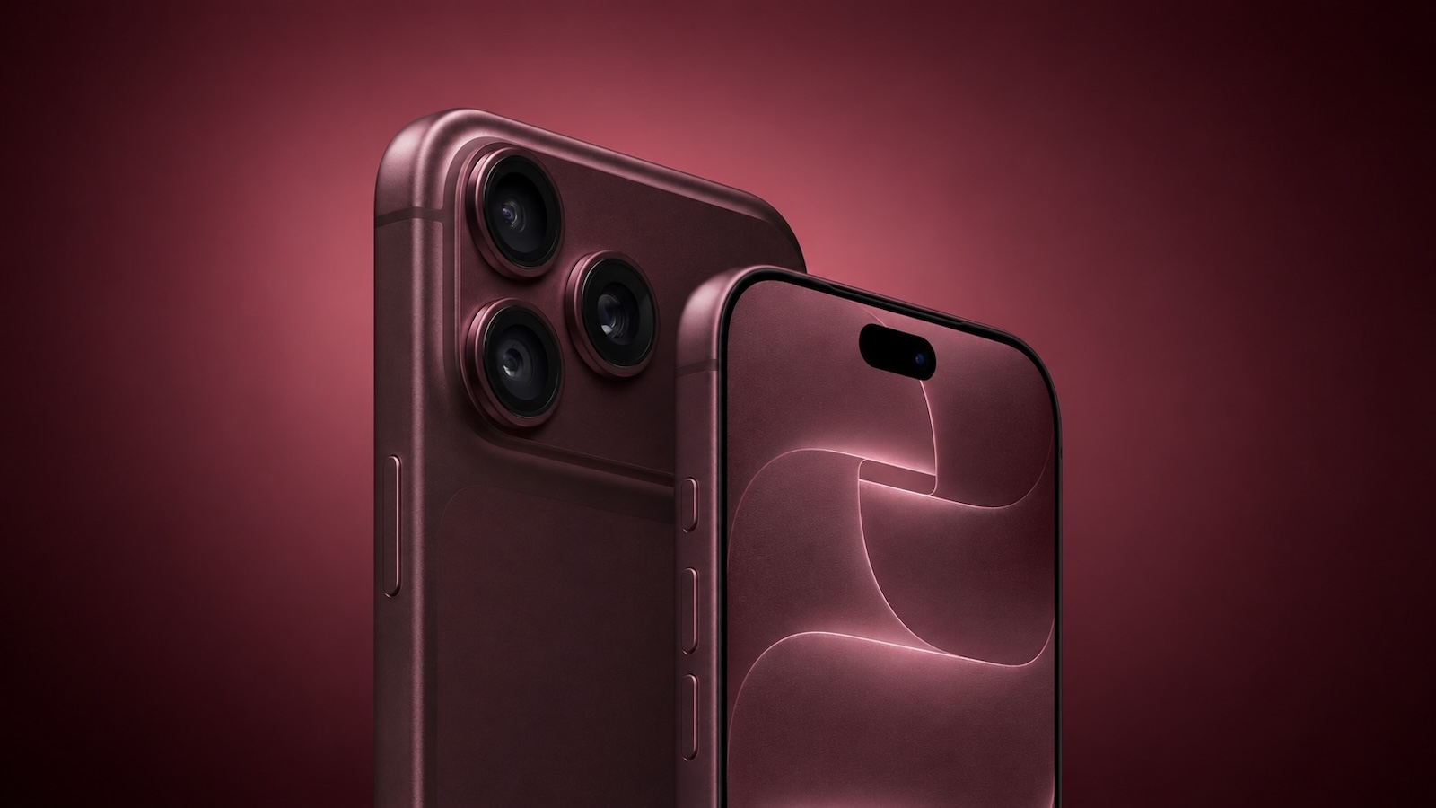 Mặt lưng và mặt trước iPhone 18 Pro Đỏ Burgundy
