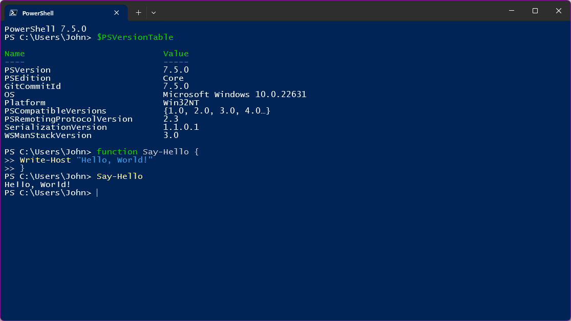 Giao diện PowerShell trên Windows, nơi có thể nhập lệnh powercfg