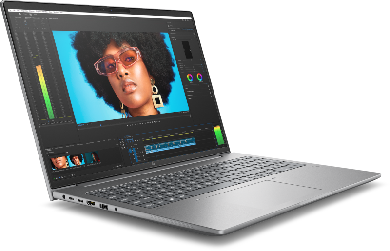 HP ZBook X G2i 16 với vỏ kim loại toàn phần màu bạc Meteor Silver