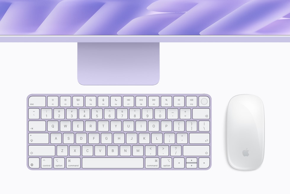 Phụ kiện Magic Keyboard và Magic Mouse cùng màu iMac M6
