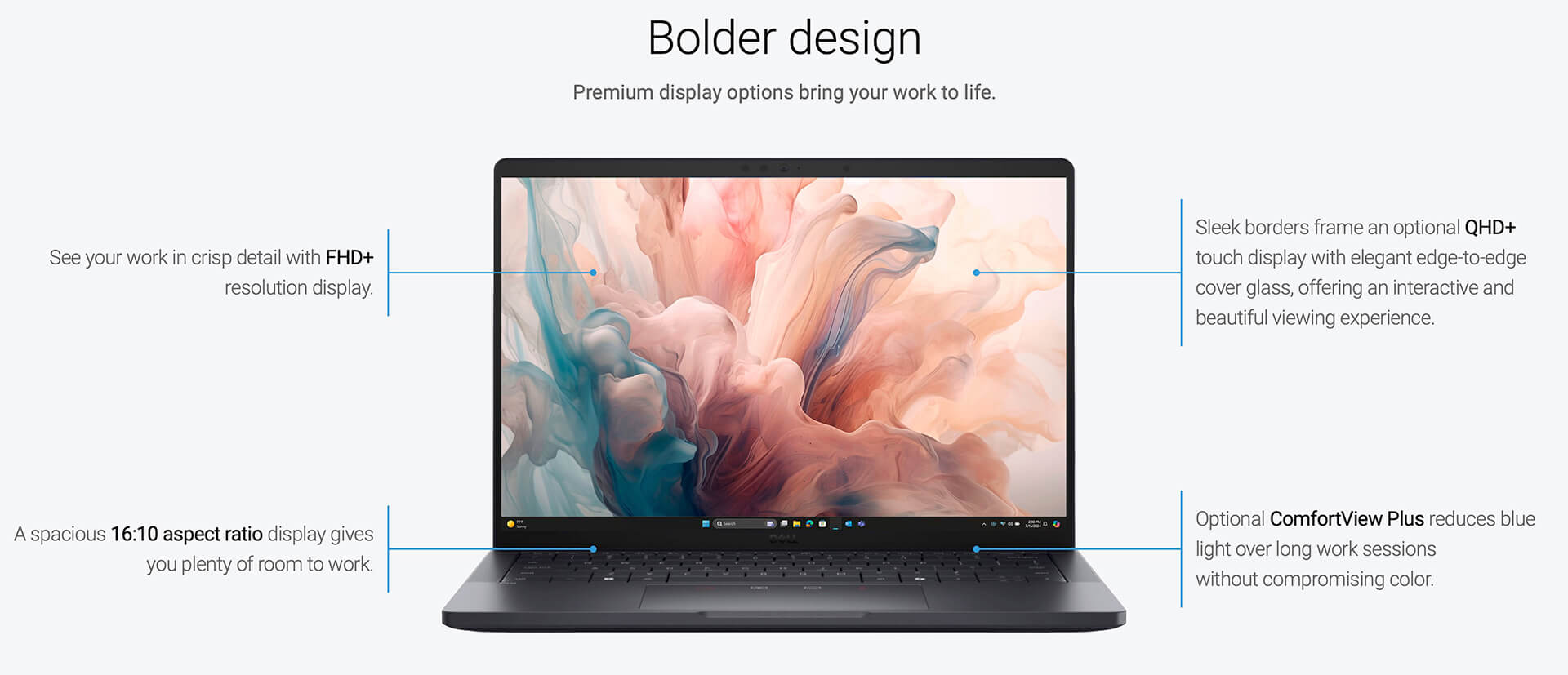 Màn hình 16:10 viền mỏng của Dell Pro 13 Premium