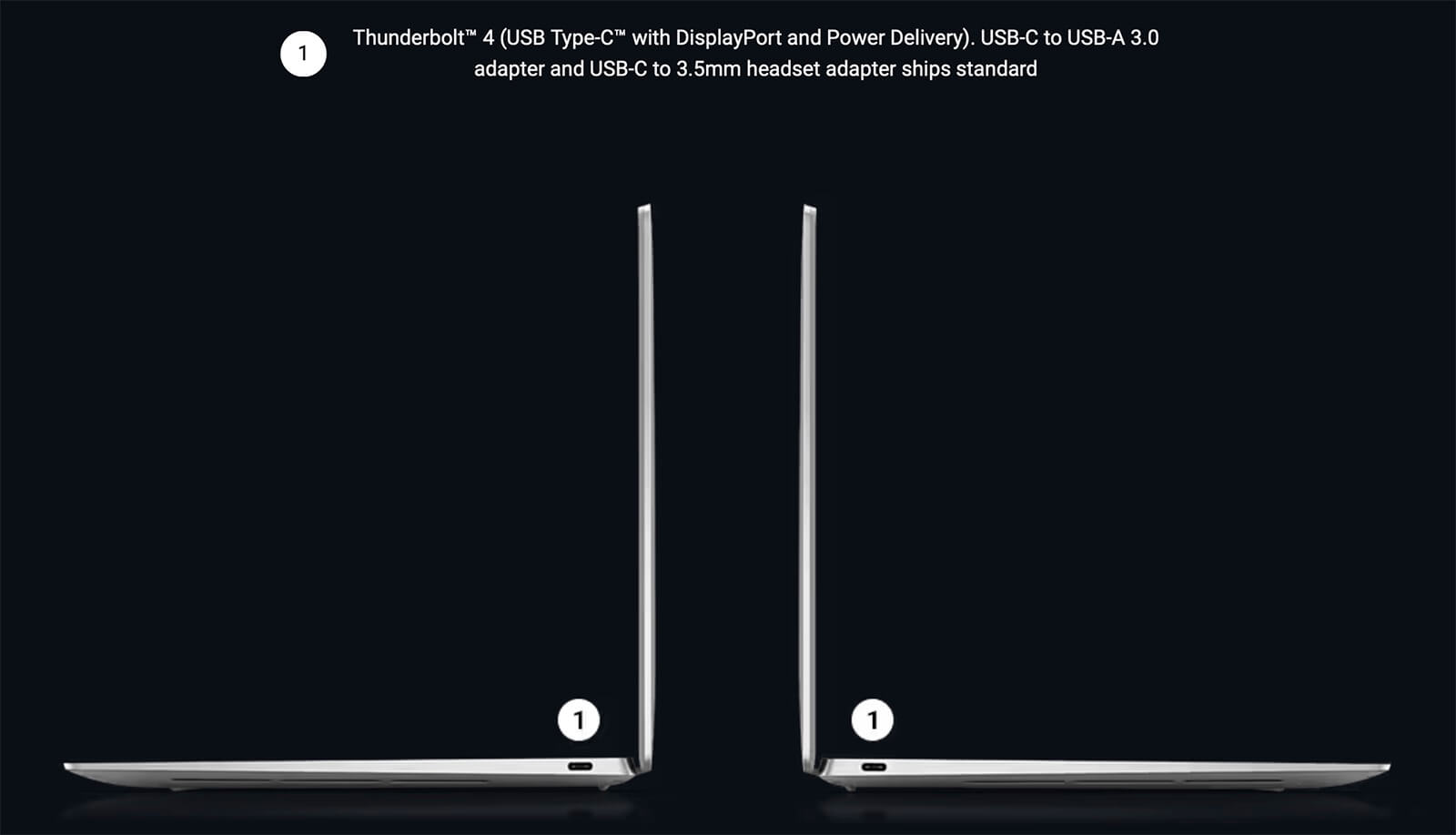 Hai cổng Thunderbolt 4 của XPS 13 Plus 9320