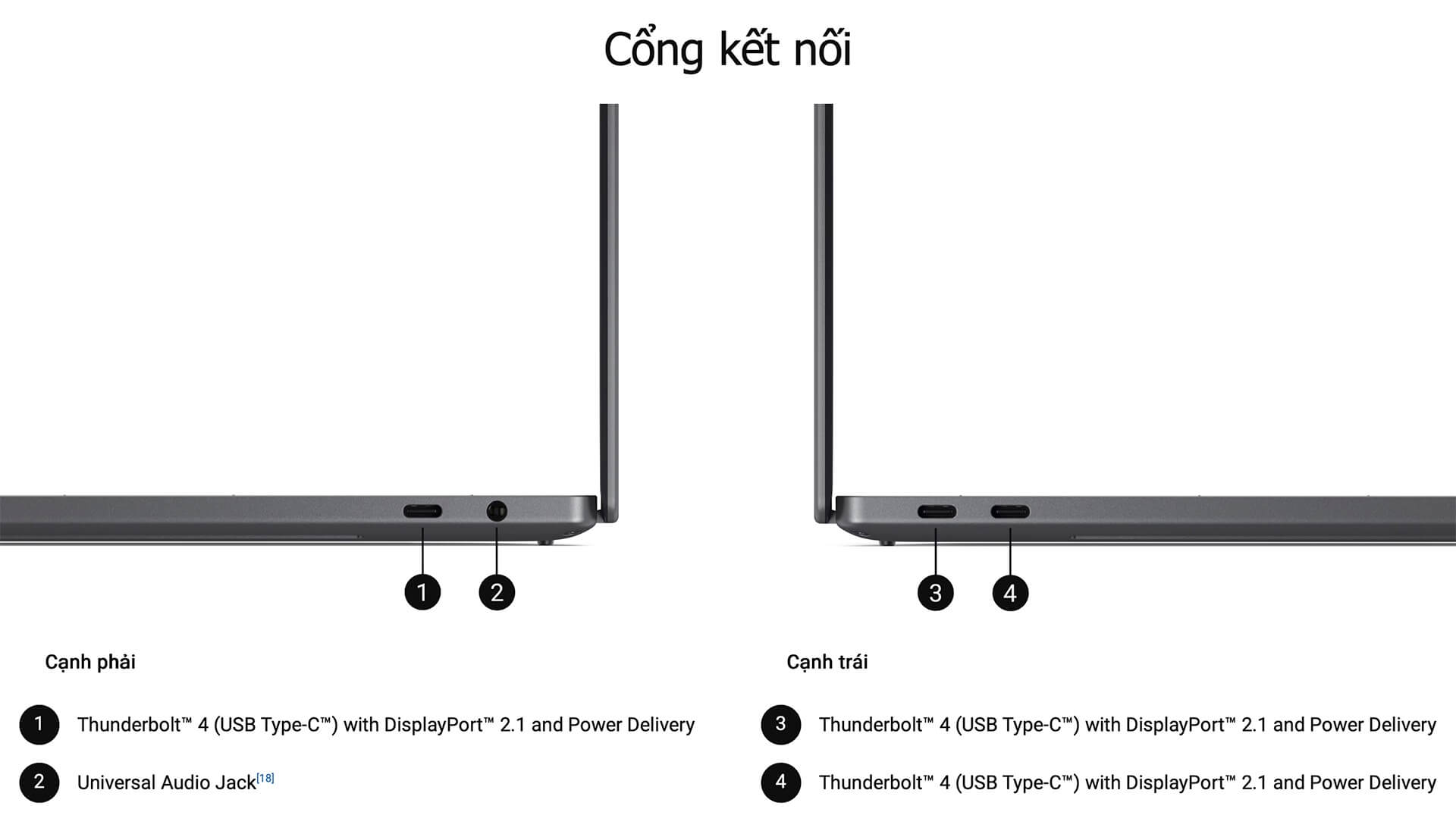Cổng kết nối hai cạnh Dell XPS 14 DA14260