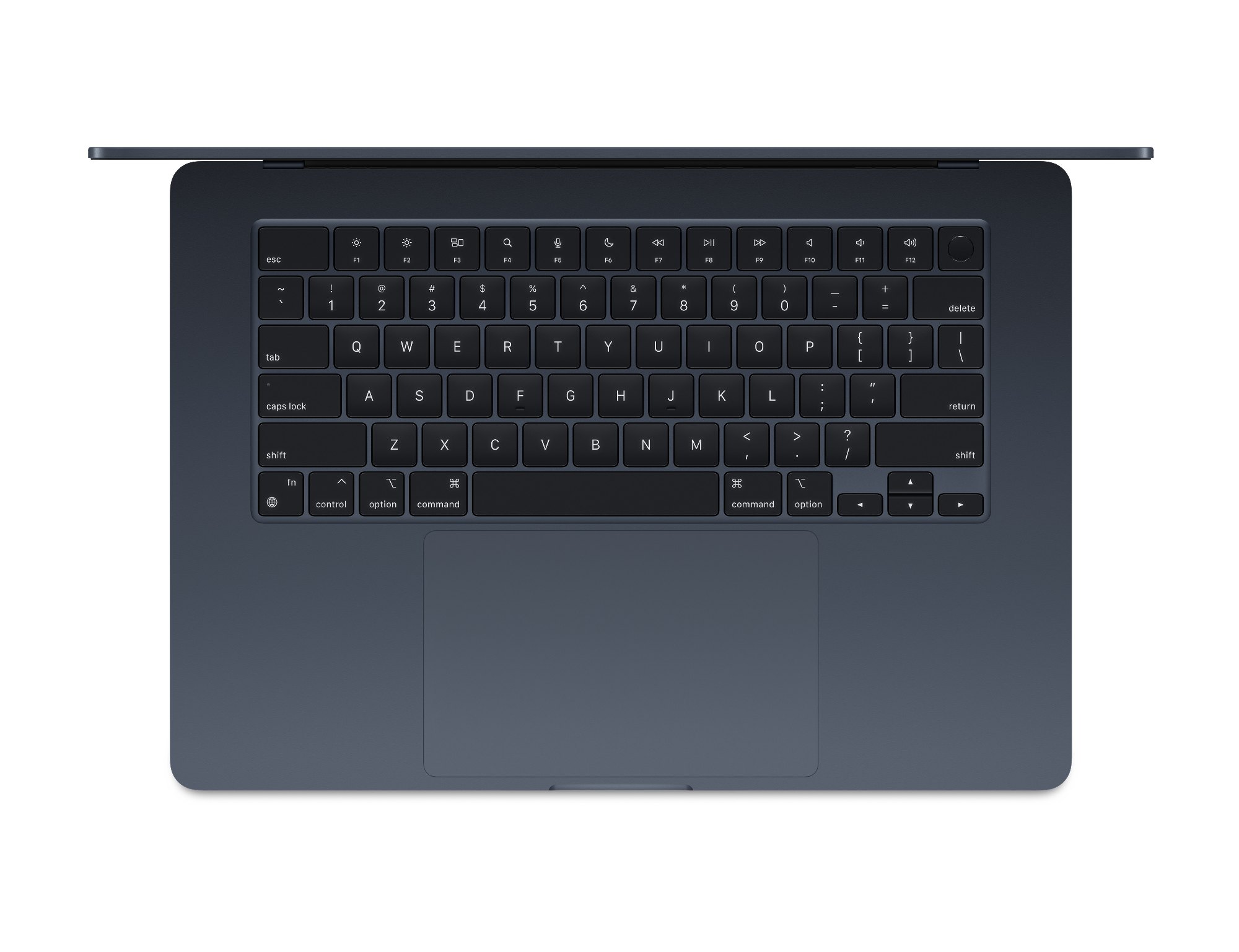 Bàn phím và trackpad MacBook Air M2 15 inch màu đêm xanh thẳm