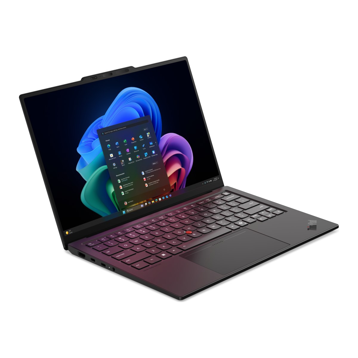 Cạnh máy ThinkPad X1 Carbon Gen 14 với cổng Thunderbolt 4 và USB-A