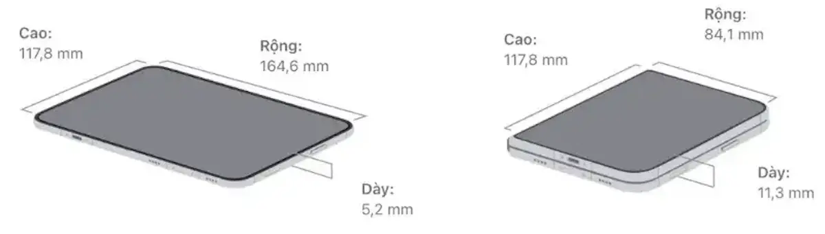 Kích thước iPhone Duo khi mở và khi gập