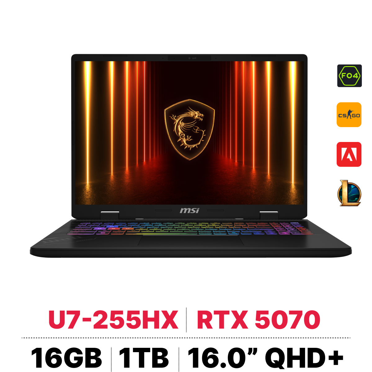 Laptop gaming eSports MSI Crosshair 16 HX AI màn hình 240Hz