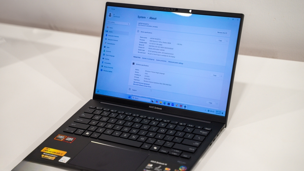 Năng lực xử lý của ASUS Zenbook 14 UM3406KA-PP590WS
