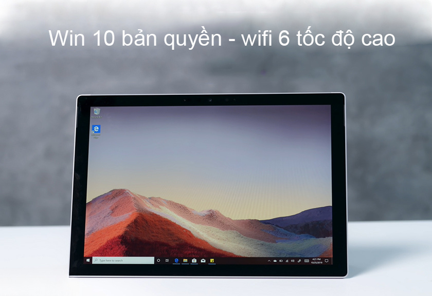 Hệ điều hành Windows bản quyền và kết nối Wi-Fi 6 tốc độ cao trên Surface Pro 7
