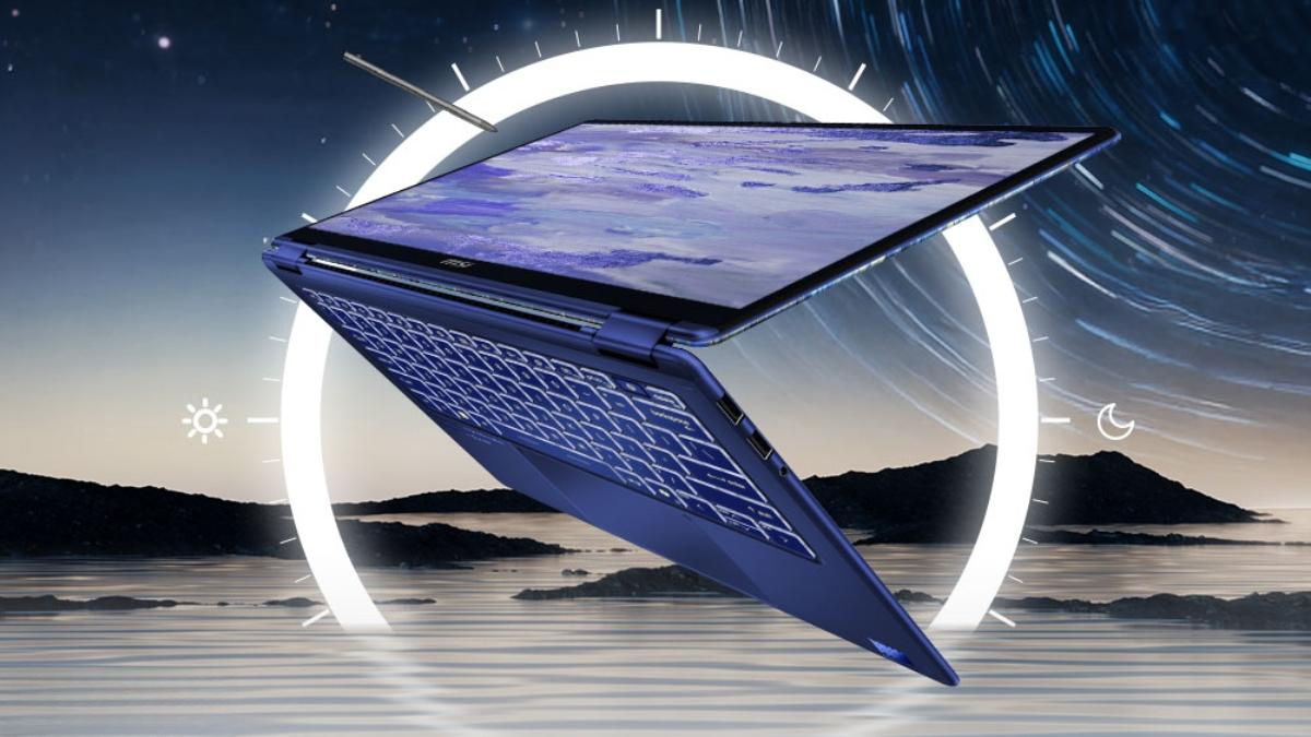 Thiết kế The Starry Night của MSI Prestige 14 Flip AI+ 14T235-259VN