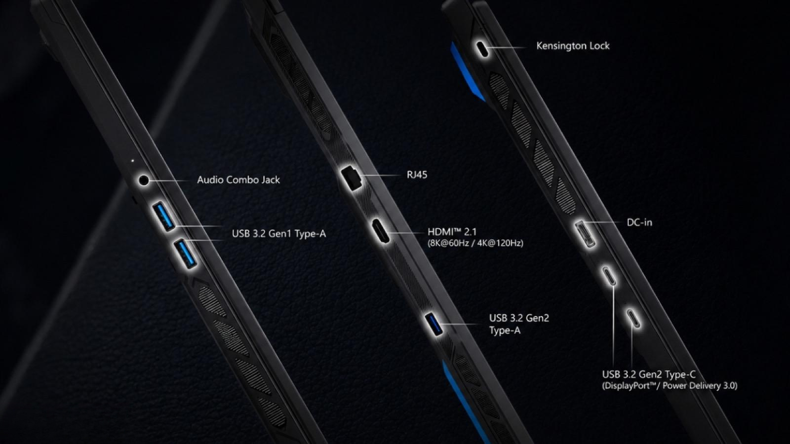 Cổng kết nối cạnh bên MSI Crosshair 16 HX E14WEK-076VN