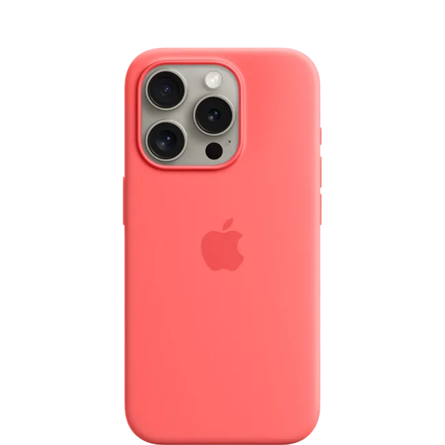 Ốp lưng Magsafe cho iPhone 15 Pro Silicone Apple màu Hồng đào – ảnh 1