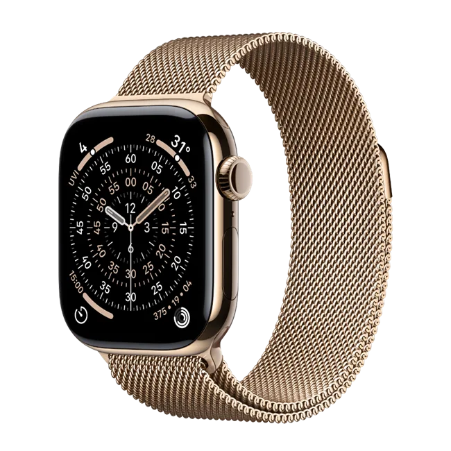 Apple Watch Series 11 GPS + Cellular 42mm viền Titanium dây Milan màu Titan vàng – ảnh 9