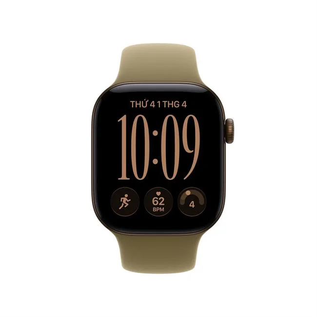 Apple Watch Series 12 GPS 46mm viền nhôm dây silicone màu Xám - đồng – ảnh 5