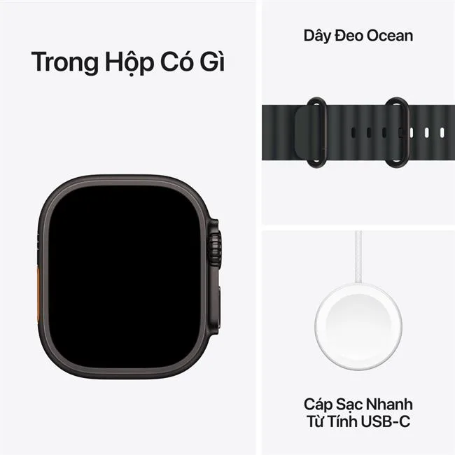 Apple Watch Ultra 3 GPS + Cellular 49mm viền Titanium dây Ocean màu Titan đen – ảnh 7