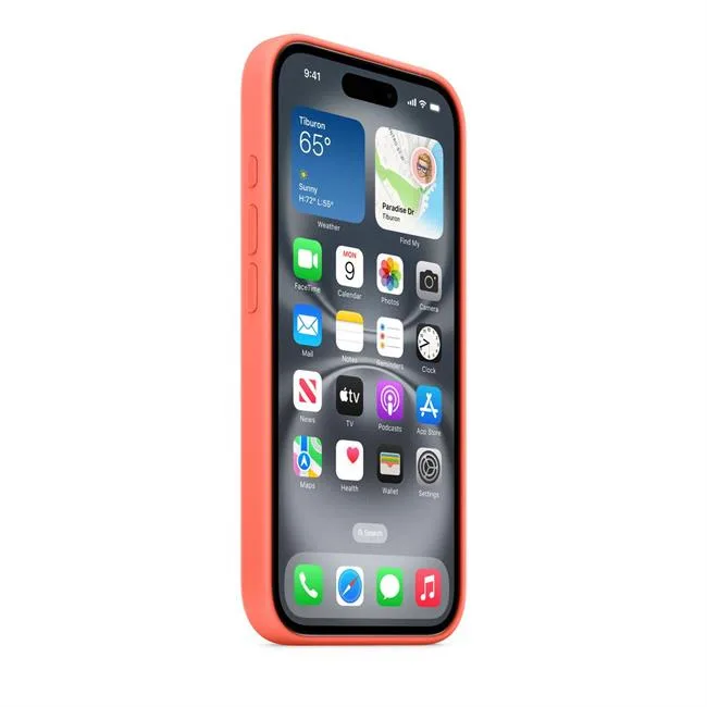 Ốp lưng MagSafe iPhone 16 Silicone Apple màu Cam – ảnh 9