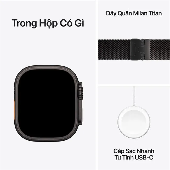 Apple Watch Ultra 3 GPS + Cellular 49mm viền Titanium dây Milan màu Titan đen – ảnh 7