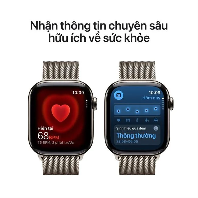Apple Watch Series 11 GPS + Cellular 42mm viền Titanium dây Milan màu Titan tự nhiên – ảnh 5