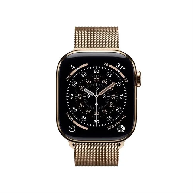 Apple Watch Series 11 GPS + Cellular 42mm viền Titanium dây Milan màu Titan vàng – ảnh 10