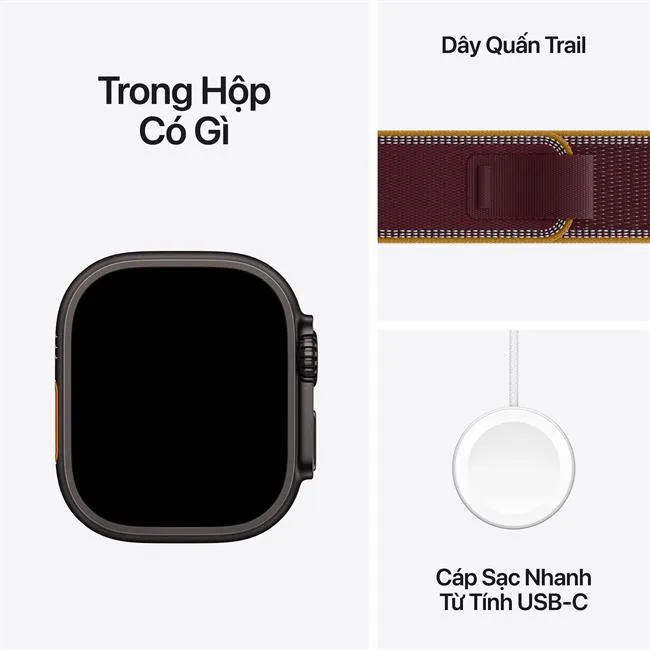 Apple Watch Ultra 4 GPS + Cellular 49mm viền Titanium dây Trail màu Titan đen – ảnh 8