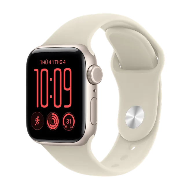Apple Watch SE 3 GPS + Cellular 40mm viền nhôm dây thể thao 2026 màu Vàng đồng – ảnh 1