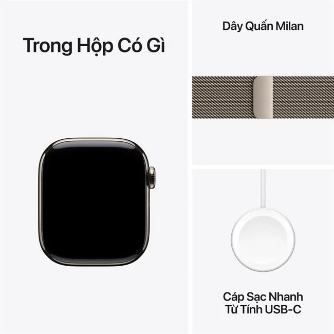 Apple Watch Series 11 GPS + Cellular 42mm viền Titanium dây Milan màu Titan tự nhiên – ảnh 8