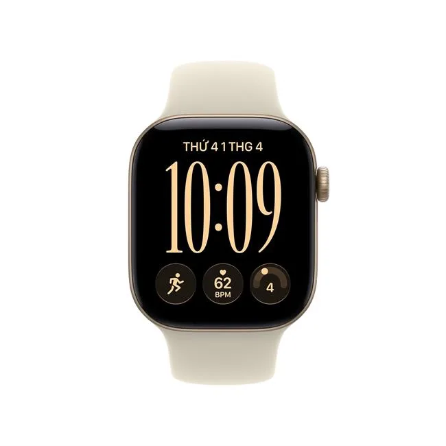 Apple Watch Series 12 GPS 46mm viền nhôm dây silicone màu Trắng - Vàng – ảnh 20