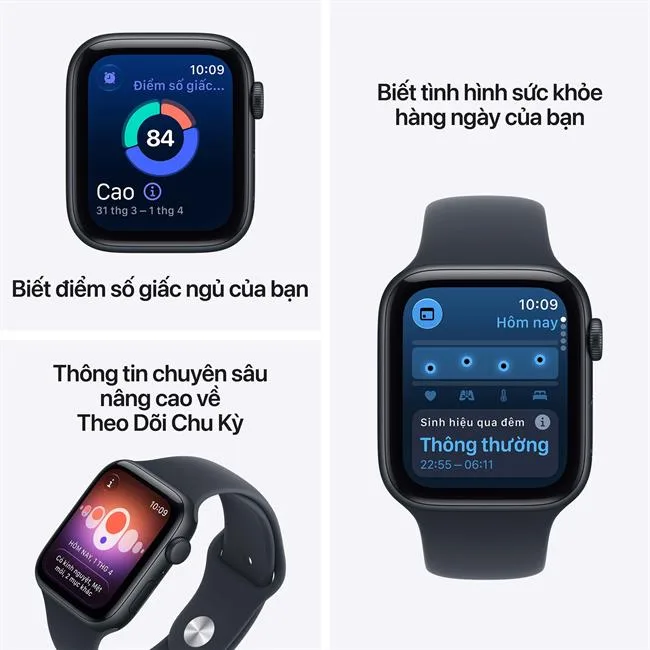 Apple Watch SE 3 GPS 44mm viền nhôm dây thể thao 2026 màu Ghi đen – ảnh 12