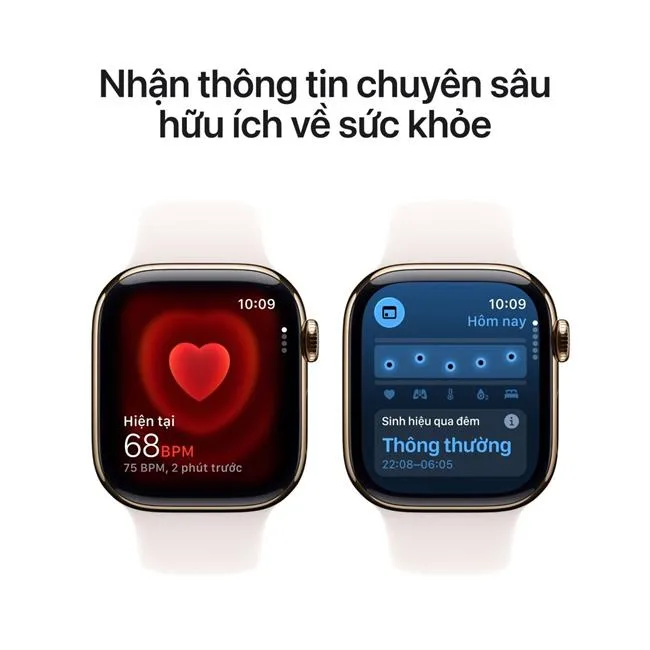 Apple Watch Series 11 GPS + Cellular 42mm viền Titanium dây thể thao màu Titan vàng – ảnh 13